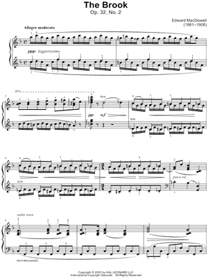Edward Alexander Macdowell - The Brook, Op. 32, No. 2 - Sheet Music (Digital Download)