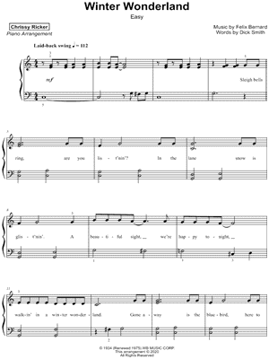 Musicnotes Chrissy ricker - winter wonderland [easy] - sheet music (digital download)