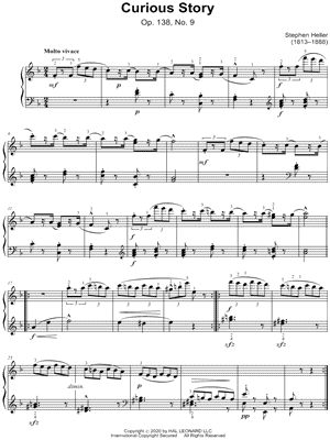 Musicnotes Stephen heller - curious story, op. 138, no. 9 - sheet music (digital download)