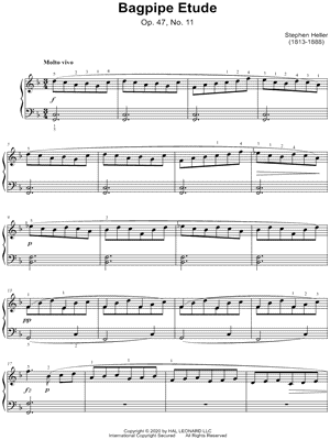 Musicnotes Stephen heller - bagpipe etude, op. 47, no. 11 - sheet music (digital download)