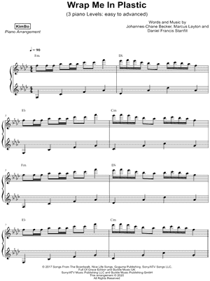 KimBo - 3 Levels of Wrap Me in Plastic - (easy to advanced) - Sheet Music (Digital Download)