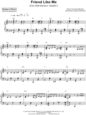 Sangeo of Music - Friend Like Me - (from Walt Disney's Aladdin) - Sheet Music (Digital Download)