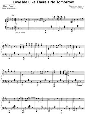 Jazzy Fabbry - Love Me Like There's No Tomorrow - Sheet Music (Digital Download)