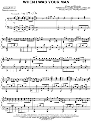 Jazzy Fabbry - When I Was Your Man - Sheet Music (Digital Download)