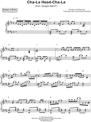 Sangeo Of Music Cha La Head Cha La Sheet Music Piano Solo In D Major Download Print Sku Mn