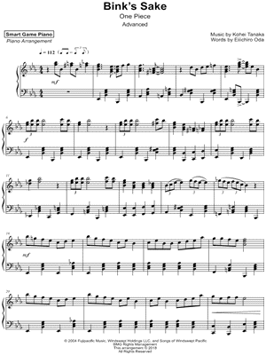 Sangeo Of Music Bink S Sake Sheet Music Piano Solo In Eb Major Download Print Sku Mn