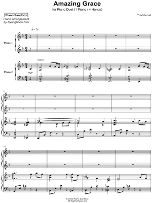 Piano Sandbox - Amazing Grace - Sheet Music (Digital Download)