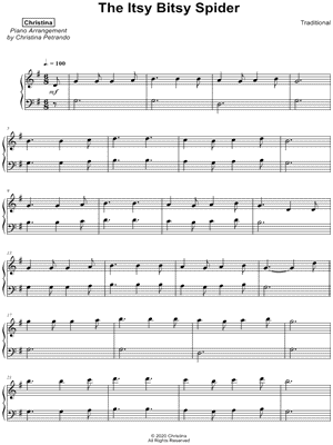 Itsy Bitsy Spider Sheet Music With Chords And Lyrics