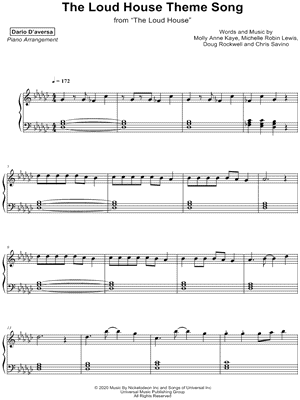 Dario D'aversa - The Loud House Theme Song - Sheet Music (Digital Download)