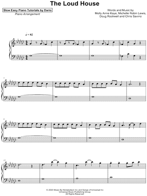 Dario D'aversa - The Loud House Theme Song [Slow Easy Piano Tutorial] - Sheet Music (Digital Download)