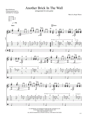 Pink Floyd Another Brick In the Wall (Part 2) Sheet Music in D Minor  (transposable) - Download & Print - SKU: MN0044738