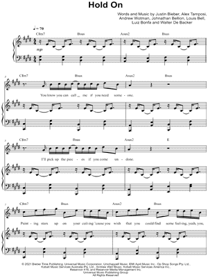 Justin Bieber: Ghost sheet music for voice, piano or guitar (PDF)