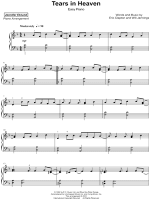 Tears in Heaven (Lead sheet with lyrics ) Sheet music for Piano (Solo) Easy