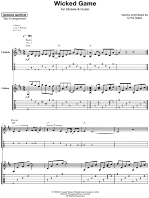 Nikke Fremmed Slået lastbil Taimane "Wicked Game - Ukulele & Guitar" Guitar Tab in B Minor - Download &  Print - SKU: MN0231063