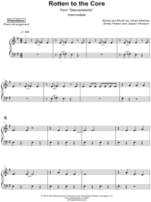 Rotten To The Core (from Disney's Descendants) sheet music for piano solo