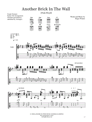 Another Brick In The Wall sheet music for trumpet solo (PDF)