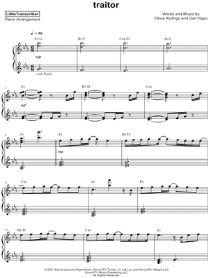 traitor Sheet Music - 36 Arrangements Available Instantly - Musicnotes