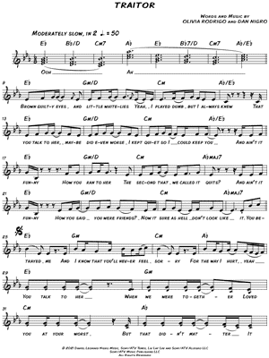 traitor Sheet Music - 36 Arrangements Available Instantly - Musicnotes