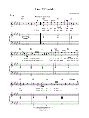 Lion Of Judah Chords PDF (Phil Thompson) - PraiseCharts