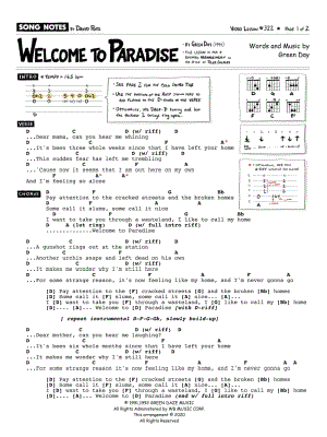 Welcome To Paradise - Lyrics | Sticker