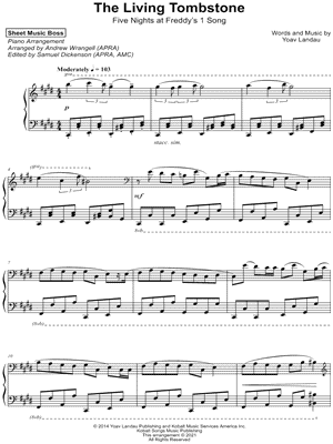 Five Nights at Freddy's 1 Song (The Living Tombstone) Organ Cover Sheet  music for Organ (Solo)