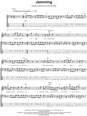 Jamming Tab by Bob Marley (Guitar Pro) - Full Score