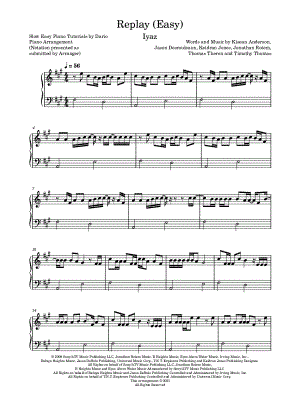 Shawtys like a melody Sheet music for Piano (Solo) Easy