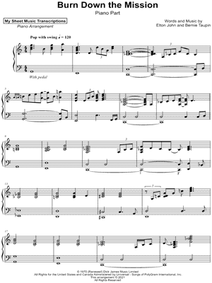 Burn Down the Mission [piano part]