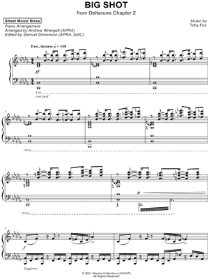 BIG SHOT - Deltarune: Chapter 2 Sheet music for Piano, Trombone, Alto,  Organ & more instruments (Mixed Ensemble)