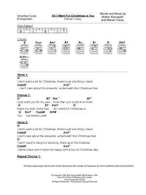 All I Want For Christmas Is You sheet music for guitar (chords