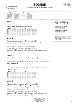 Zombie Sheet Music - 46 Arrangements Available Instantly - Musicnotes