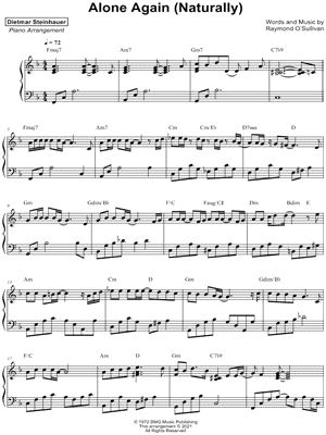 MUSICHELP Alone Again [advanced] Sheet Music (Piano Solo) in E Minor -  Download & Print - SKU: MN0209855