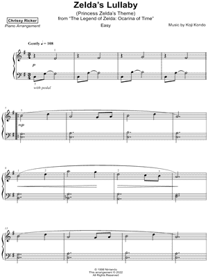 Zelda's Lullaby Sheet music for Violin, Viola, Cello (String Quartet)