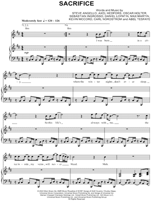 The Weeknd Sacrifice Sheet Music in B Minor (transposable) - Download &  Print - SKU: MN0251809