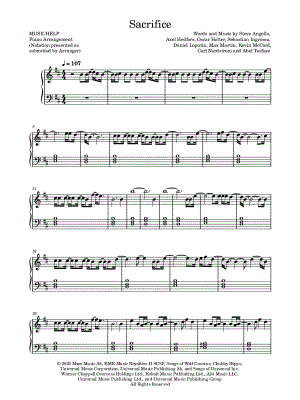 Sacrifice-The Weeknd- Free Piano Sheet Music & Piano Chords