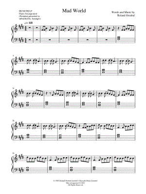 Mad World by Adam Lambert (this does not belong to me) #music #madworld  #sheetmusic