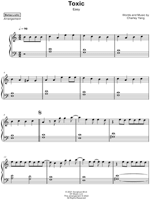 ☆ BoyWithUke-Toxic Sheet Music pdf, - Free Score Download ☆