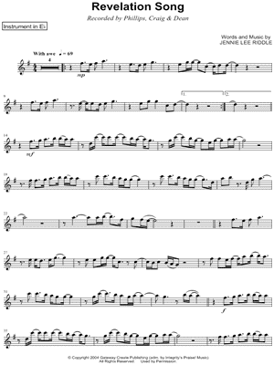 Kari Jobe Revelation Song - Bb Instrument Sheet Music (Trumpet