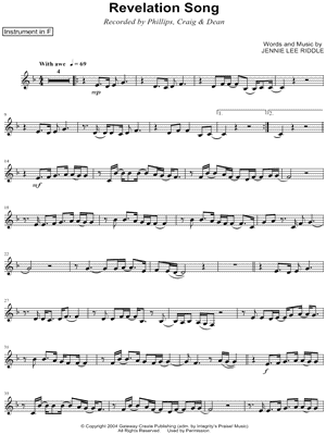 Revelation Song by Jennie Lee Riddle - Trumpet - Digital Sheet Music