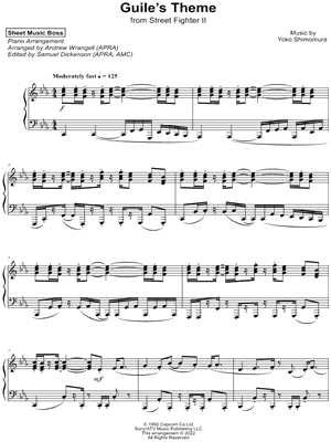 Street Fighter II - Guile's Theme Sheet music for Piano