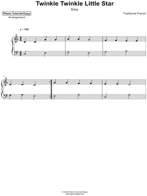 Twinkle twinkle little star easy piano notes store
