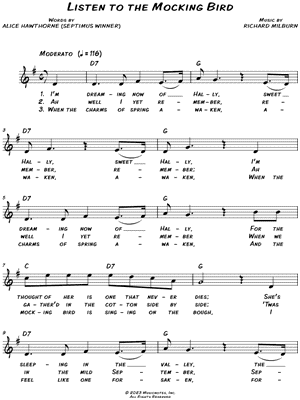 Listen to the Mocking-Bird Sheet music for Viola 