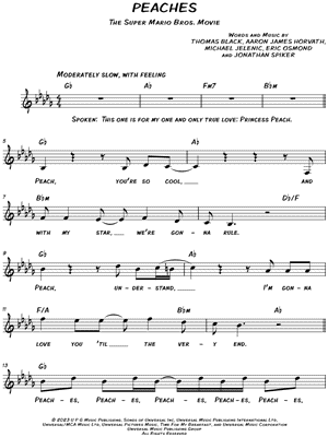 Peaches from 'The Super Mario Bros. Movie' Sheet Music for Beginners in A  Minor - Download & Print - SKU: MN0273664