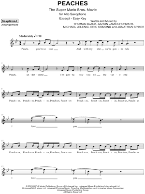 PEACHES (C) (THE SUPER MARIO BROS. MOVIE) Sheet music for Piano, Flute  (Solo)