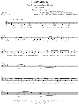 Peaches from 'The Super Mario Bros. Movie' Sheet Music for Beginners in C  Major - Download & Print - SKU: MN0274179