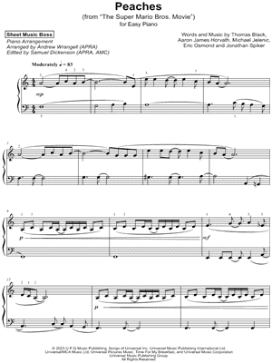 Peaches – Jack Black Sheet music for Piano (Solo) Easy