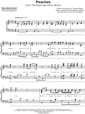 Peaches from 'The Super Mario Bros. Movie' Sheet Music for Beginners in A  Minor - Download & Print - SKU: MN0273664