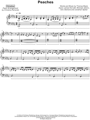 Peaches from 'The Super Mario Bros. Movie' Sheet Music in B Minor  (transposable) - Download & Print - SKU: MN0273268