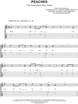 ☆ Jack Black-The Super Mario Bros. Movie - Peaches Sheet Music pdf, - Free  Score Download ☆