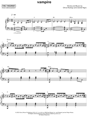 Traitor – Olivia Rodrigo Sheet music for Soprano, Alto, Vocals